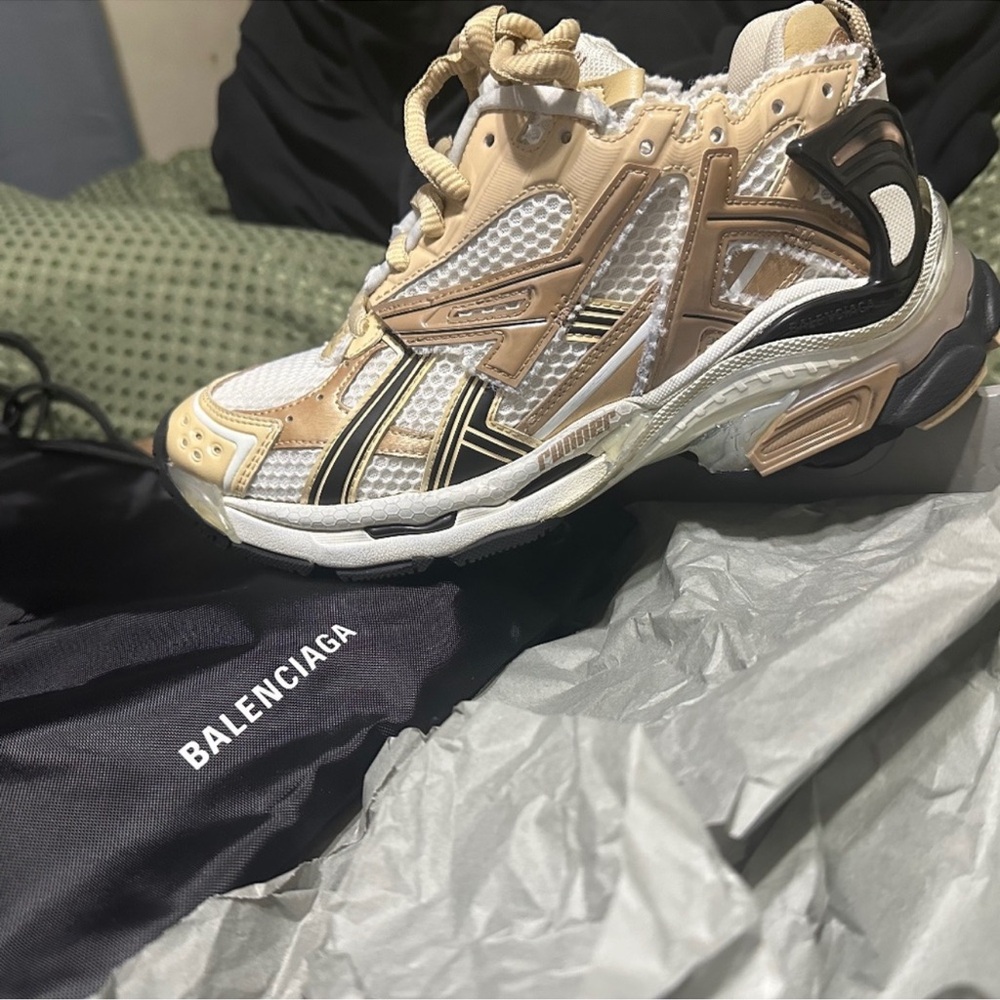 Balenciaga Beige and Black Sneakers